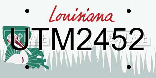 UTM2452 Louisiana License Plate