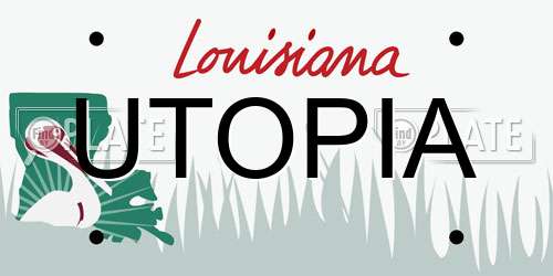 UTOPIA Louisiana License Plate