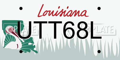 UTT68L Louisiana License Plate