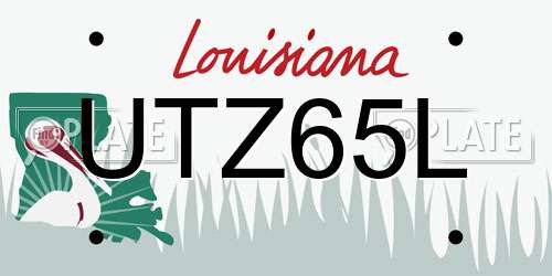 UTZ65L Louisiana License Plate