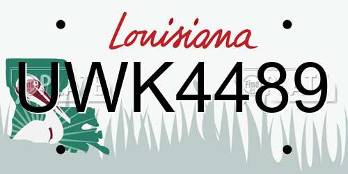 UWK4489 Louisiana License Plate