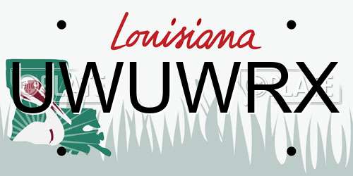 UWUWRX Louisiana License Plate