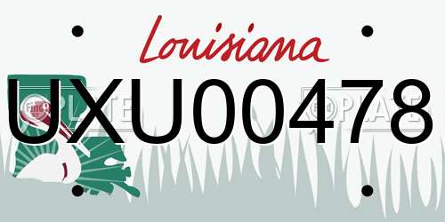 UXU00478 Louisiana License Plate