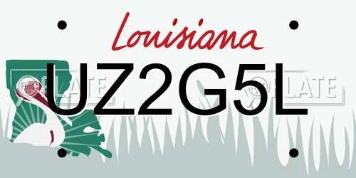 UZ2G5L Louisiana License Plate