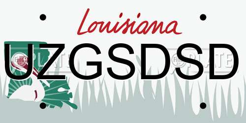 UZGSDSD Louisiana License Plate