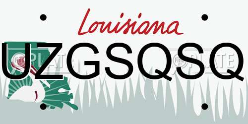 UZGSQSQ Louisiana License Plate