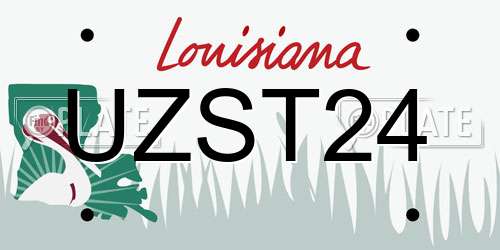 UZST24 Louisiana License Plate