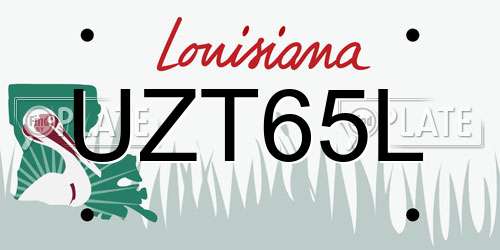 UZT65L Louisiana License Plate