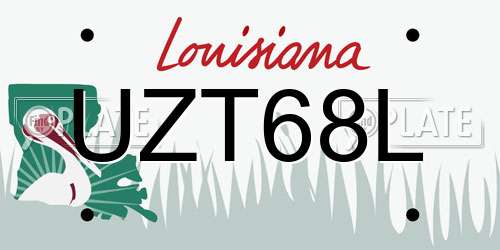 UZT68L Louisiana License Plate