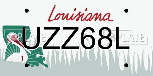 UZZ68L Louisiana License Plate