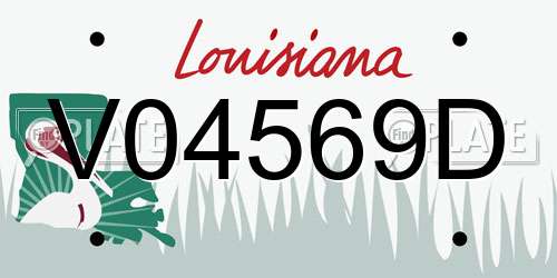 V04569D Louisiana License Plate