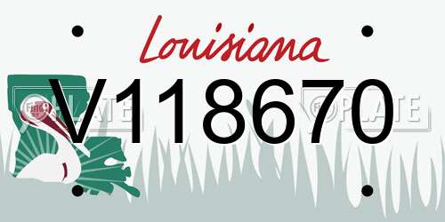 V118670 Louisiana License Plate