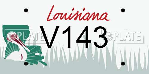 V143 Louisiana License Plate