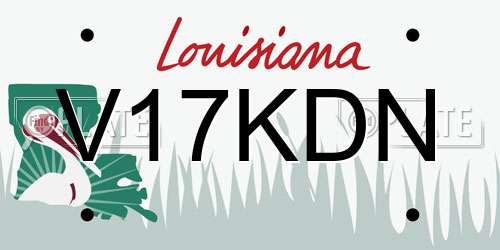 V17KDN Louisiana License Plate