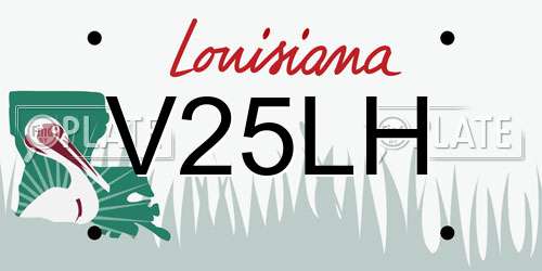V25LH Louisiana License Plate