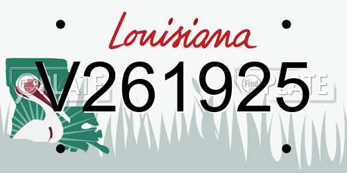 V261925 Louisiana License Plate