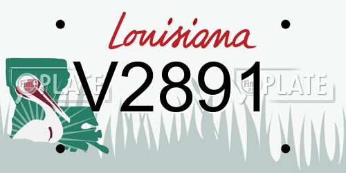 V2891 Louisiana License Plate