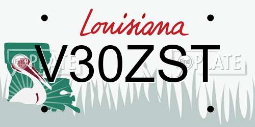 V30ZST Louisiana License Plate