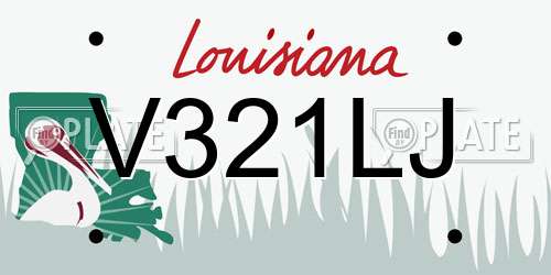 V321LJ Louisiana License Plate