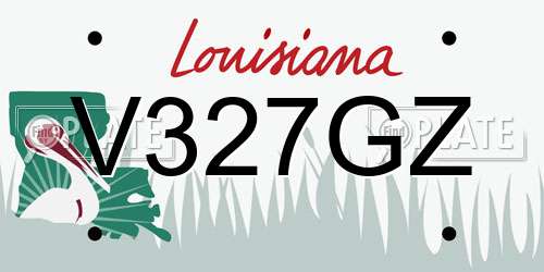 V327GZ Louisiana License Plate