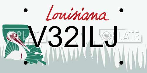 V32ILJ Louisiana License Plate