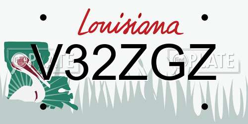 V32ZGZ Louisiana License Plate
