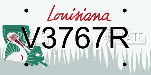 V3767R Louisiana License Plate