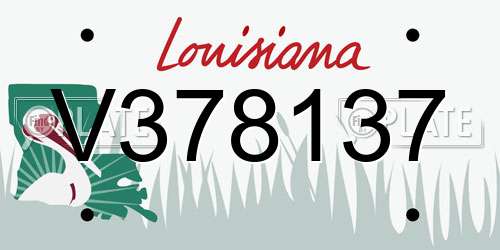 V378137 Louisiana License Plate