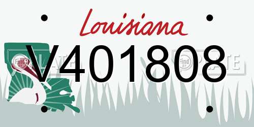 V401808 Louisiana License Plate