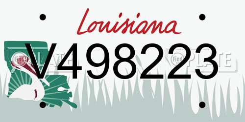 V498223 Louisiana License Plate