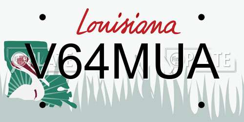 V64MUA Louisiana License Plate