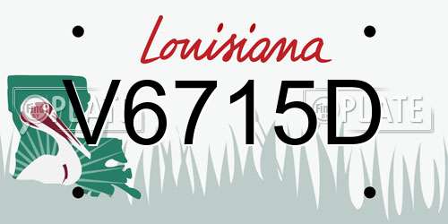 V6715D Louisiana License Plate