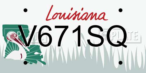 V671SQ Louisiana License Plate
