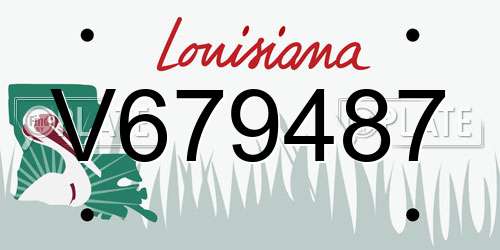 V679487 Louisiana License Plate