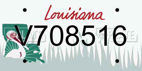 V708516 Louisiana License Plate