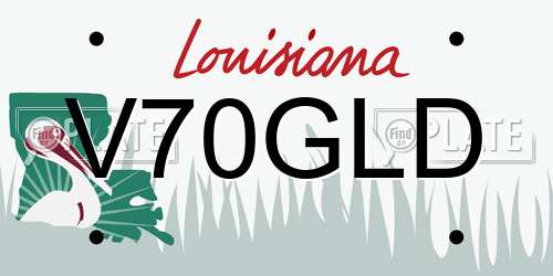 V70GLD Louisiana License Plate