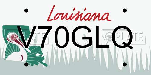 V70GLQ Louisiana License Plate