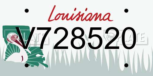 V728520 Louisiana License Plate