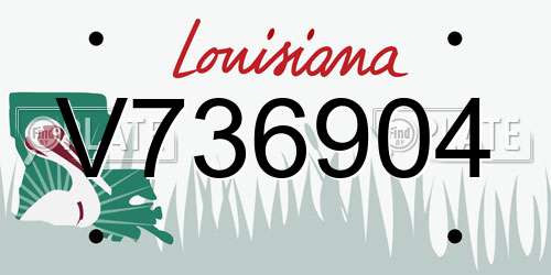 V736904 Louisiana License Plate