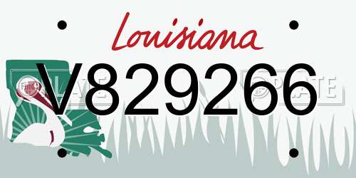 V829266 Louisiana License Plate