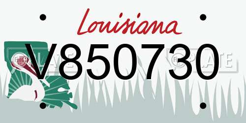 V850730 Louisiana License Plate