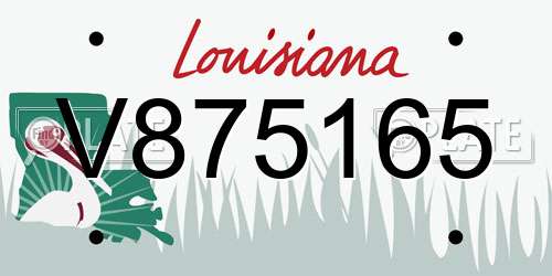 V875165 Louisiana License Plate