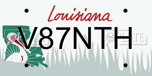 V87NTH Louisiana License Plate