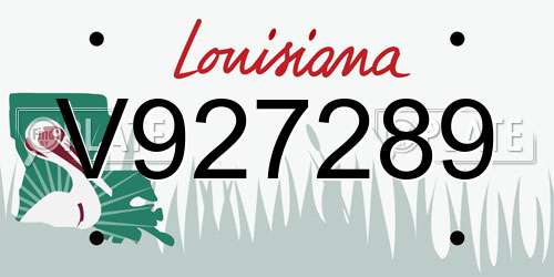 V927289 Louisiana License Plate