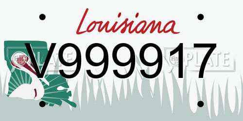 V999917 Louisiana License Plate
