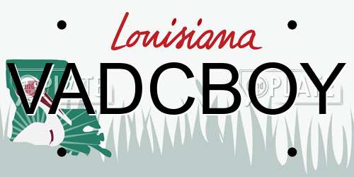 VADCBOY Louisiana License Plate