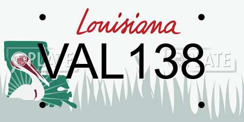 VAL138 Louisiana License Plate