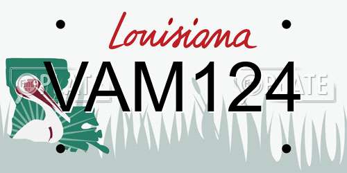 VAM124 Louisiana License Plate