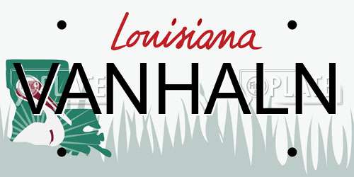 VANHALN Louisiana License Plate