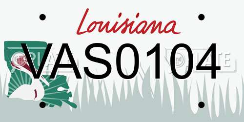 VAS0104 Louisiana License Plate